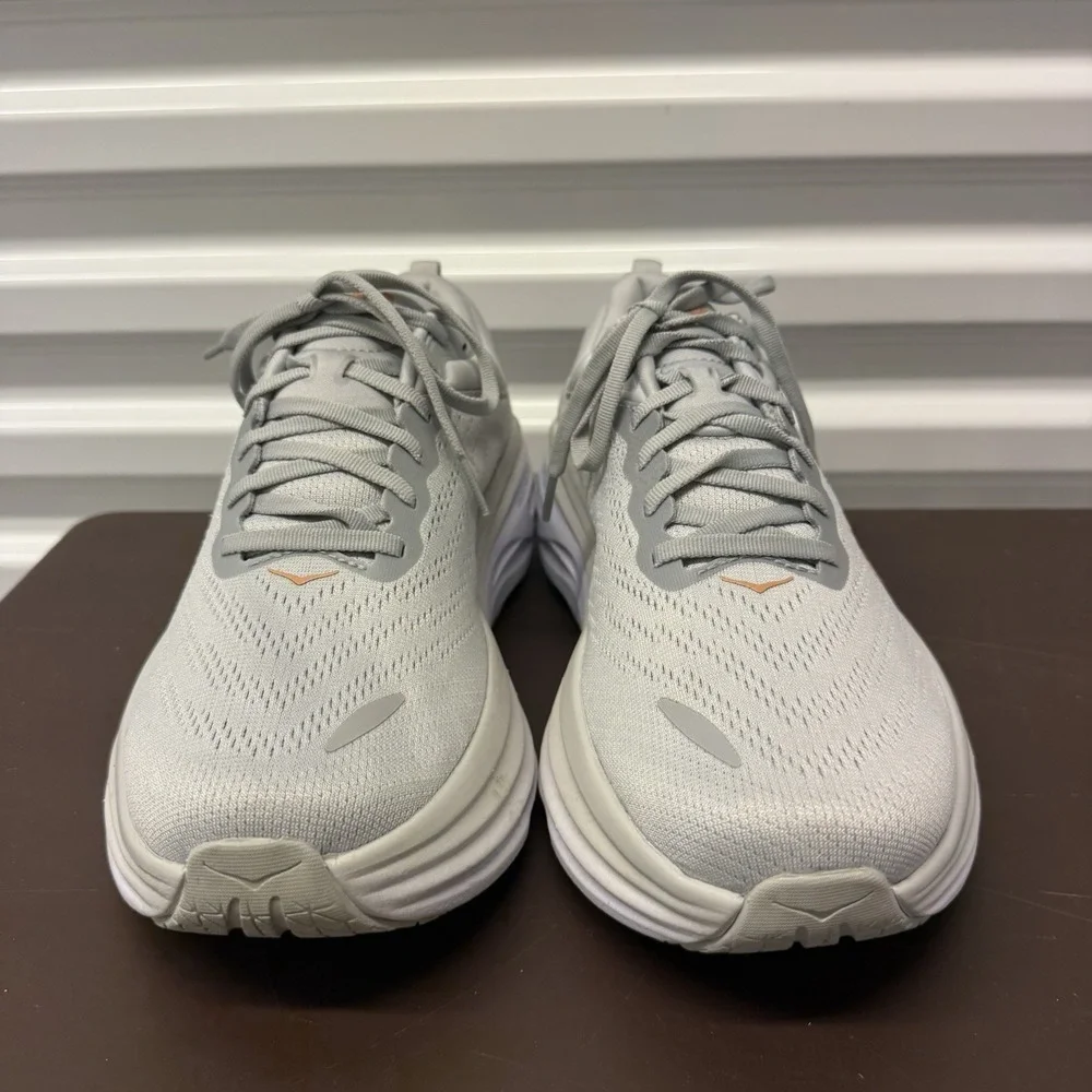 Hoka One Clifton 8 Shoes Womens Sz 11 D Gray Athletic Sneakers NO INSOLES**